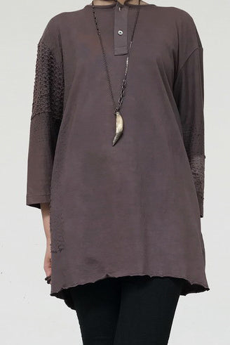 By Walid(花边T恤)LACE NECK TIE UNI